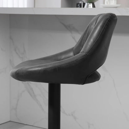 Swivel Bar Stools Set of 2, Faux Leather Upholstered Counter Height Barstools with Round Metal Base Bar Stools at Gallery Canada