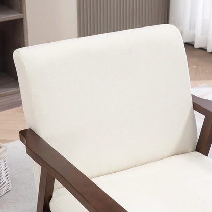 Modern Accent Chair, Cushioned Seat, Linen-Feel Upholstery, Cream White Accent Chairs at Gallery Canada