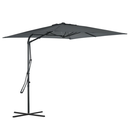 8FT Cantilever Patio Umbrella, Offset with Cross Base, Dark Gray Cantilever Umbrellas at Gallery Canada