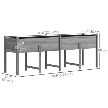 Wooden Raised Garden Bed Planter, Large Elevated Box With Legs, Grey Elevated Garden Beds at Gallery Canada
