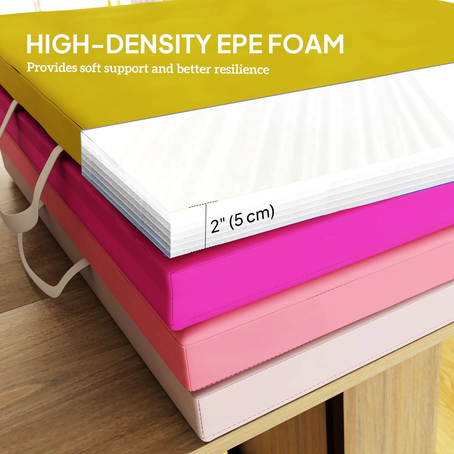 8ft Folding Gymnastics Mat, Thick Exercise Mat with Carry Handles Gymnastics Mats at Gallery Canada