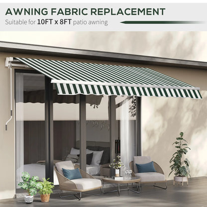 10' x 8' Retractable Awning Fabric, UV Protection, and White, Green Awning Fabric Replacement at Gallery Canada