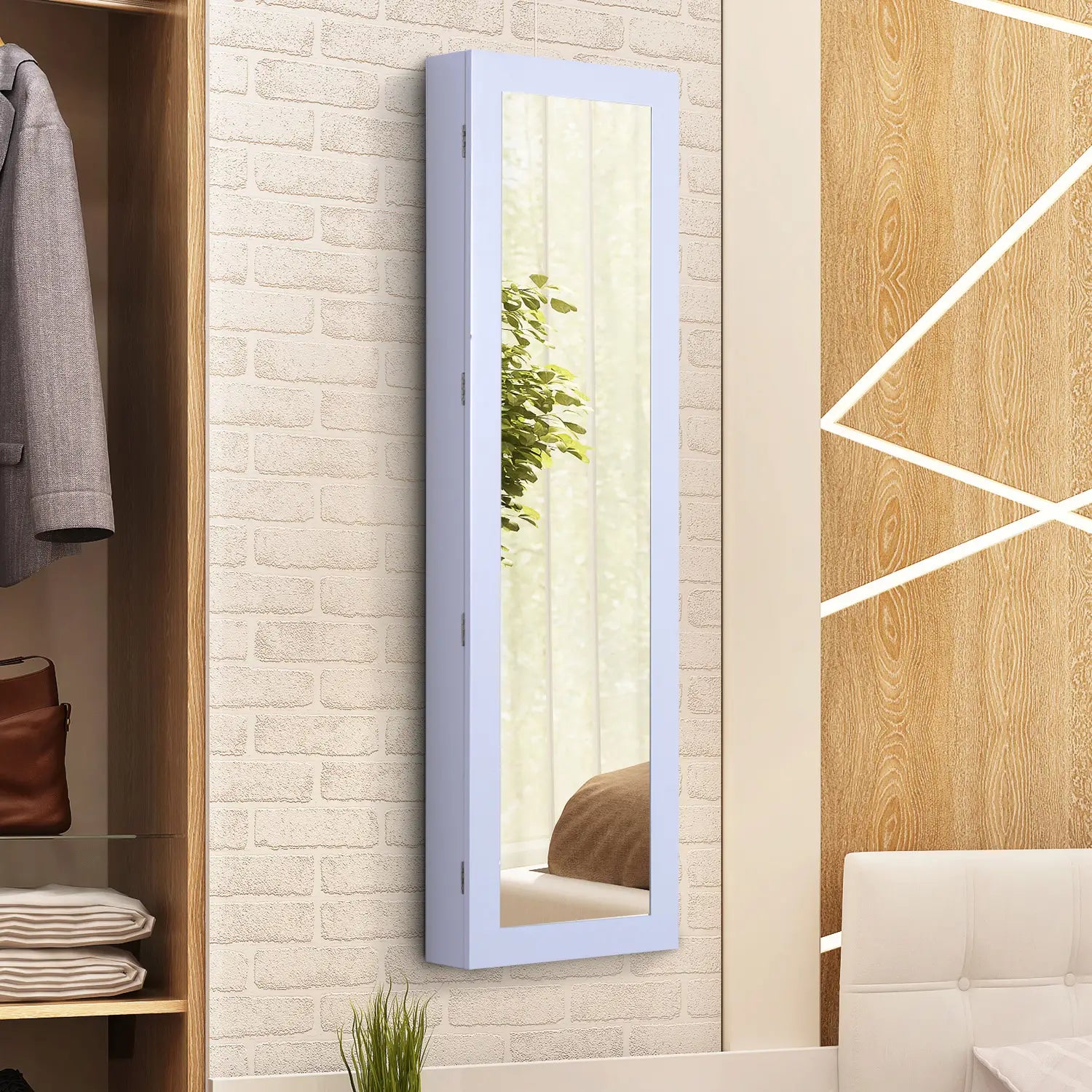 Mirror Jewellery Cabinet With Full Length Mirror, Wall Mounted Organizer, White Jewelry Armoire & Jewellery Mirror Cabinets at Gallery Canada