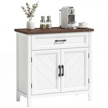 Modern Farmhouse Sideboard Buffet Cabinet, Adjustable Shelf, 2 Doors Storage Cabinets at Gallery Canada
