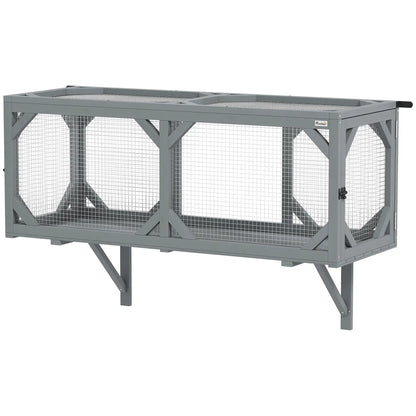 Wooden Cat Tunnel, Outdoor Cat Enclosure, 2 Doors, Extendable Design Outdoor Cat Enclosures Grey at Gallery Canada