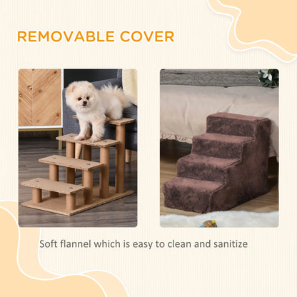 4-Step Dog Ramp for Sofa, Bed, Couch, Removable Cover, Brown Dog Stairs at Gallery Canada