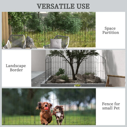 4 Pack Garden Fencing, Decorative Fence Panels, Circle, Wave, Black Garden Fences at Gallery Canada