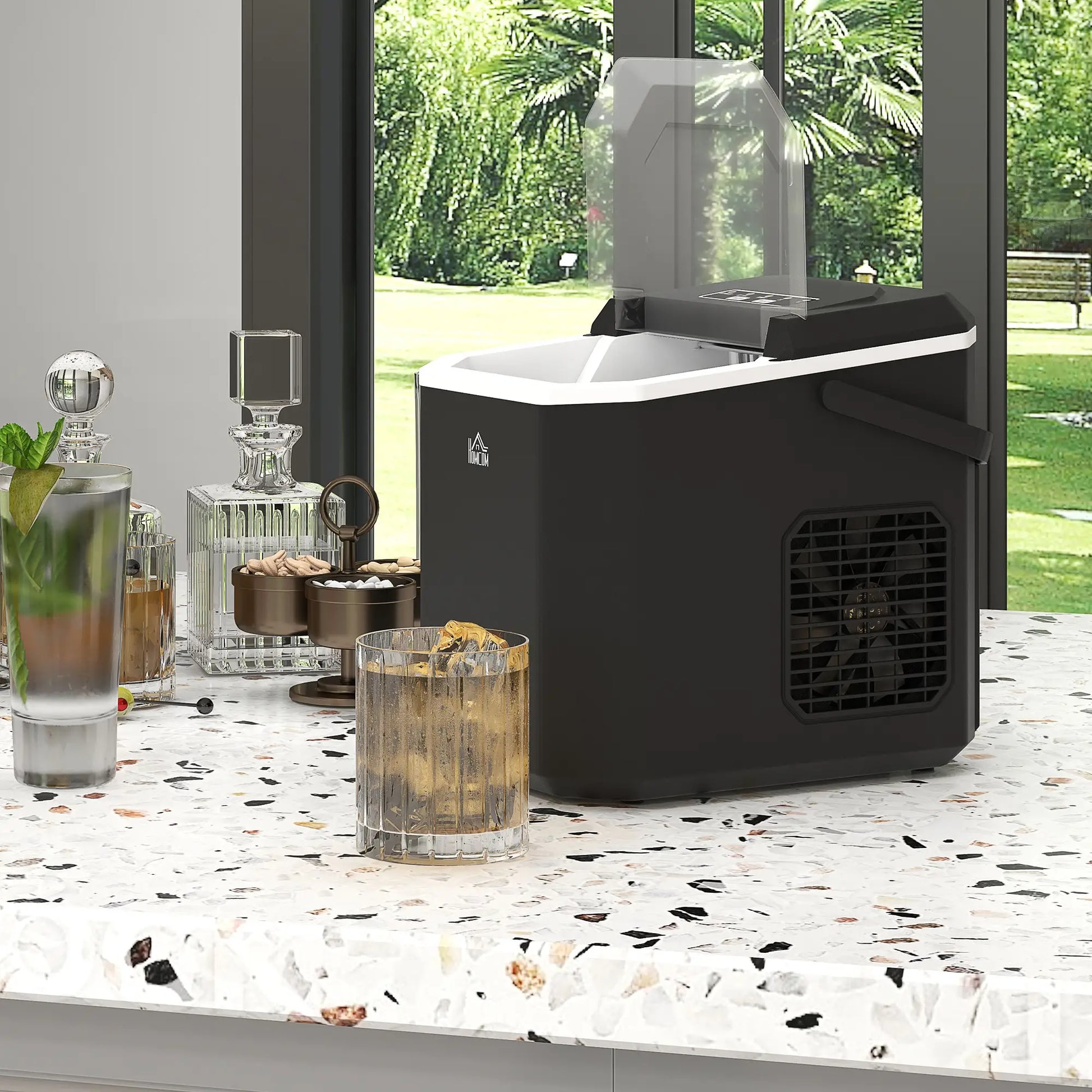 Portable Ice Maker, Self Cleaning, 9 Cubes in 6 Mins, 26lbs/24Hrs, 2 Sizes Small Kitchen Appliances at Gallery Canada