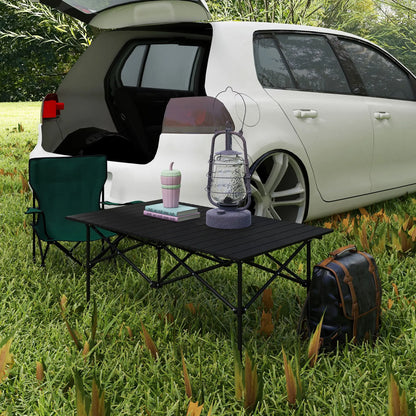 Folding Camping Table, Roll up Top, Carry Bag, Portable, Black Picnic Tables & Camping Chairs at Gallery Canada
