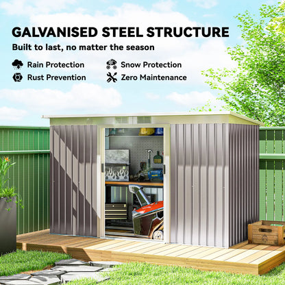 9' x 4' Metal Storage Shed, Foundation Kit, Ventilation, Light Grey Sheds at Gallery Canada