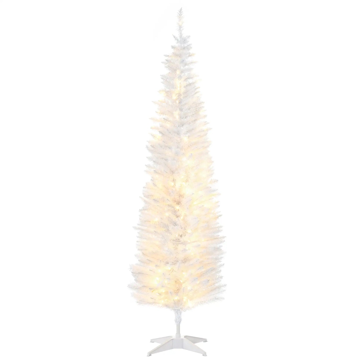 6' Pre Lit Artificial Pencil Christmas Tree, Warm White LED Lights, White Pencil Christmas Trees White Tree, Warm White LEDs at Gallery Canada