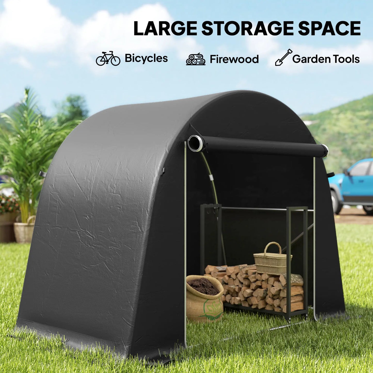 8' x 4' Portable Shed, Waterproof Bike Tent, Roll-Up Zipper Door Sheds at Gallery Canada