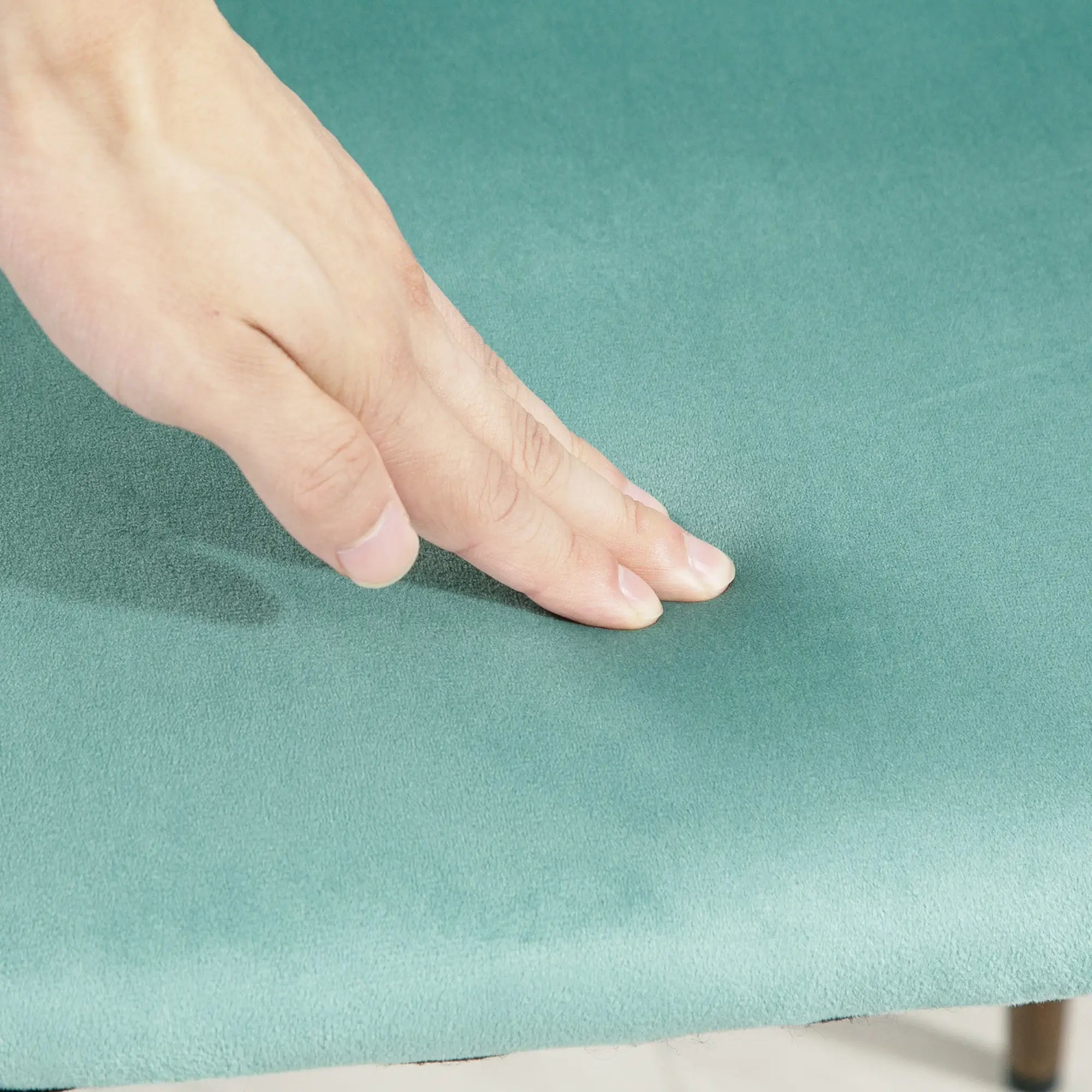 Upholstered Dining Chairs Set of 4, Velvet, Wood-Grain Steel Leg, Light Green Dining Chairs at Gallery Canada