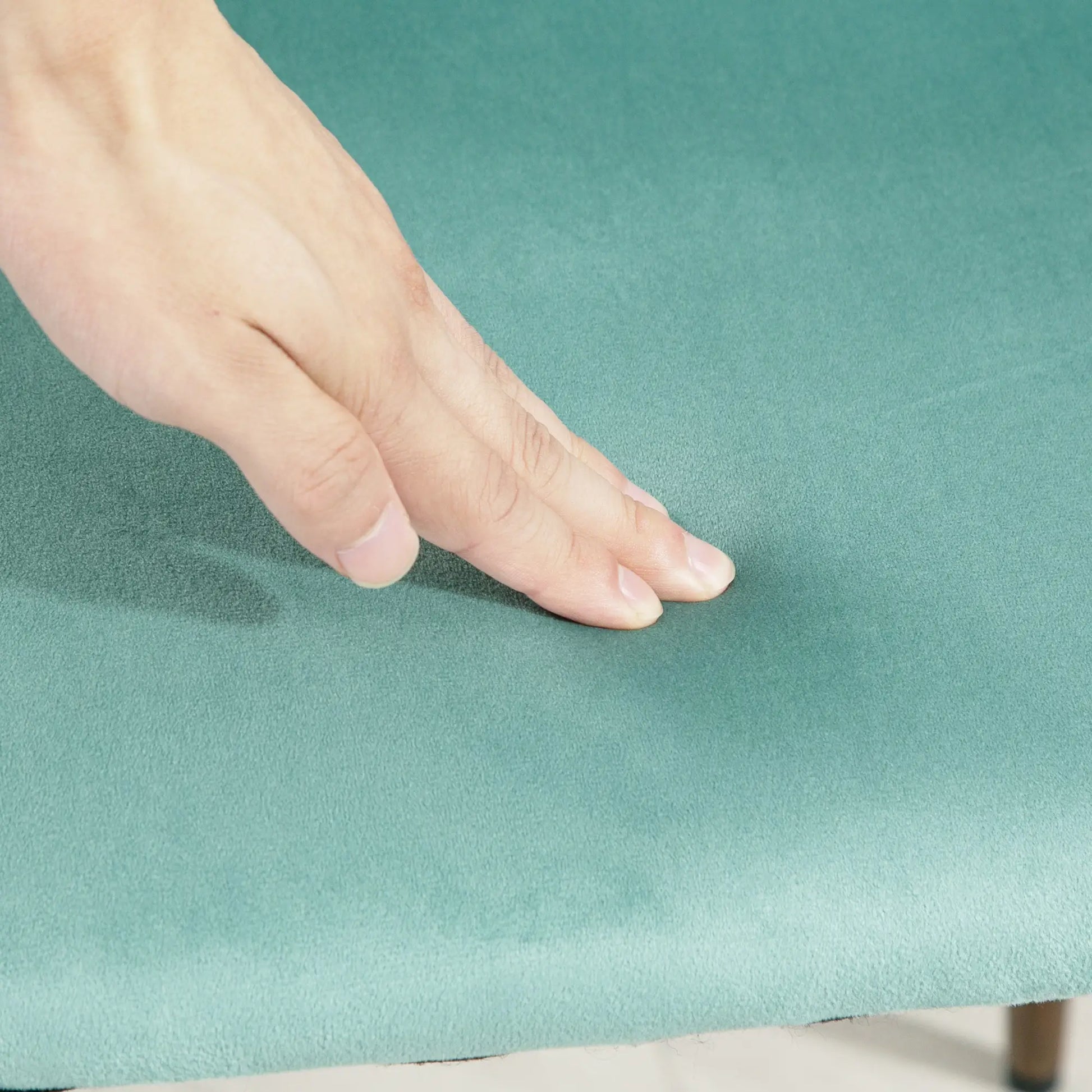 Upholstered Dining Chairs Set of 4, Velvet, Wood-Grain Steel Leg, Light Green Dining Chairs at Gallery Canada