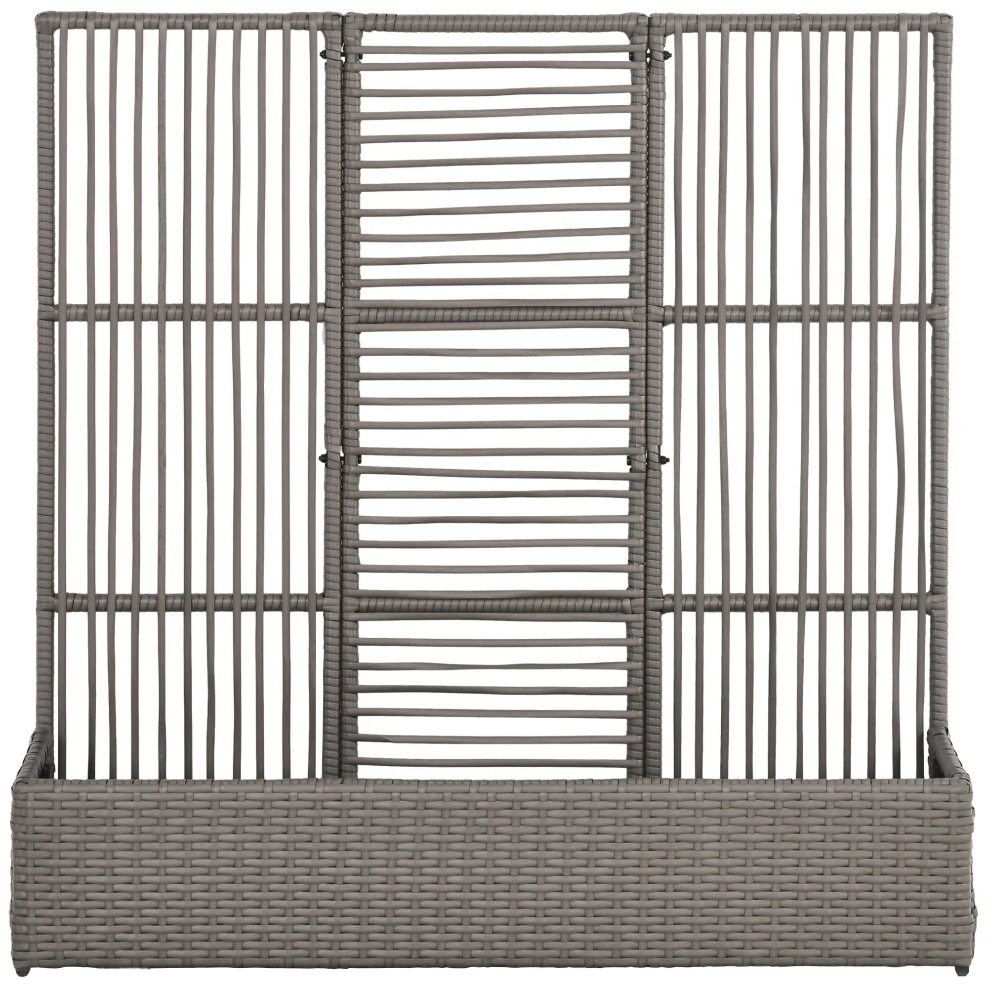Raised Garden Bed with Lattice Trellis, Rattan Planter with Storage, Grey Raised Garden Beds Grey at Gallery Canada