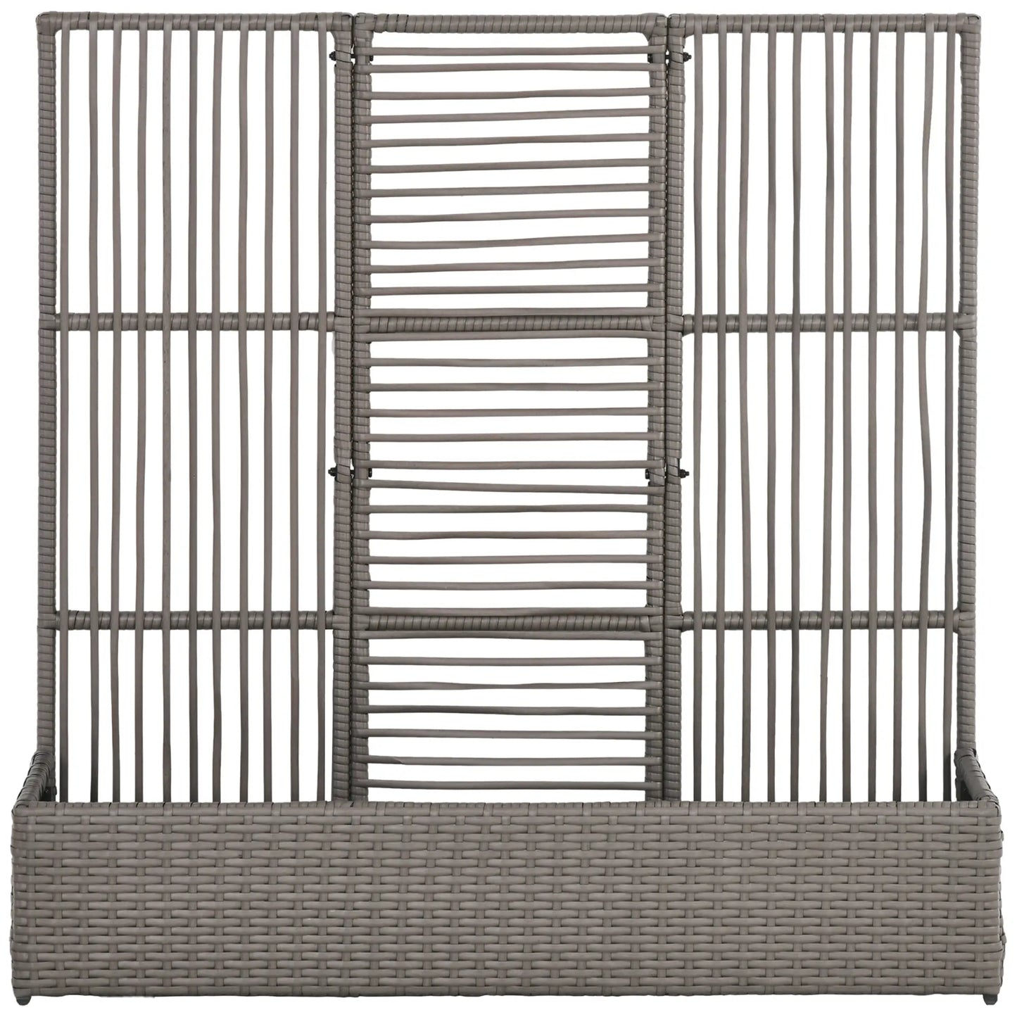 Raised Garden Bed with Lattice Trellis, Rattan Planter with Storage, Grey Raised Garden Beds Grey at Gallery Canada