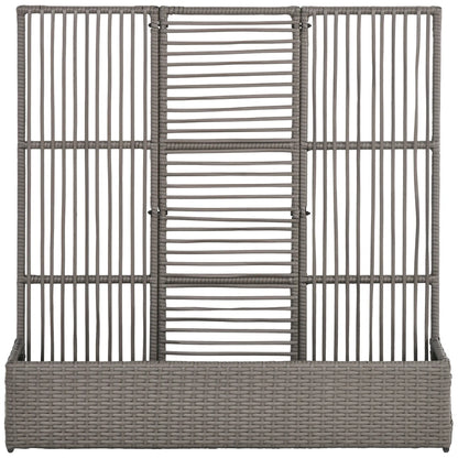 Raised Garden Bed with Lattice Trellis, Rattan Planter with Storage, Grey Raised Garden Beds Grey at Gallery Canada