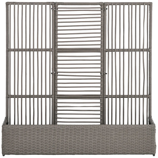 Raised Garden Bed with Lattice Trellis, Rattan Planter with Storage, Grey Raised Garden Beds Grey at Gallery Canada