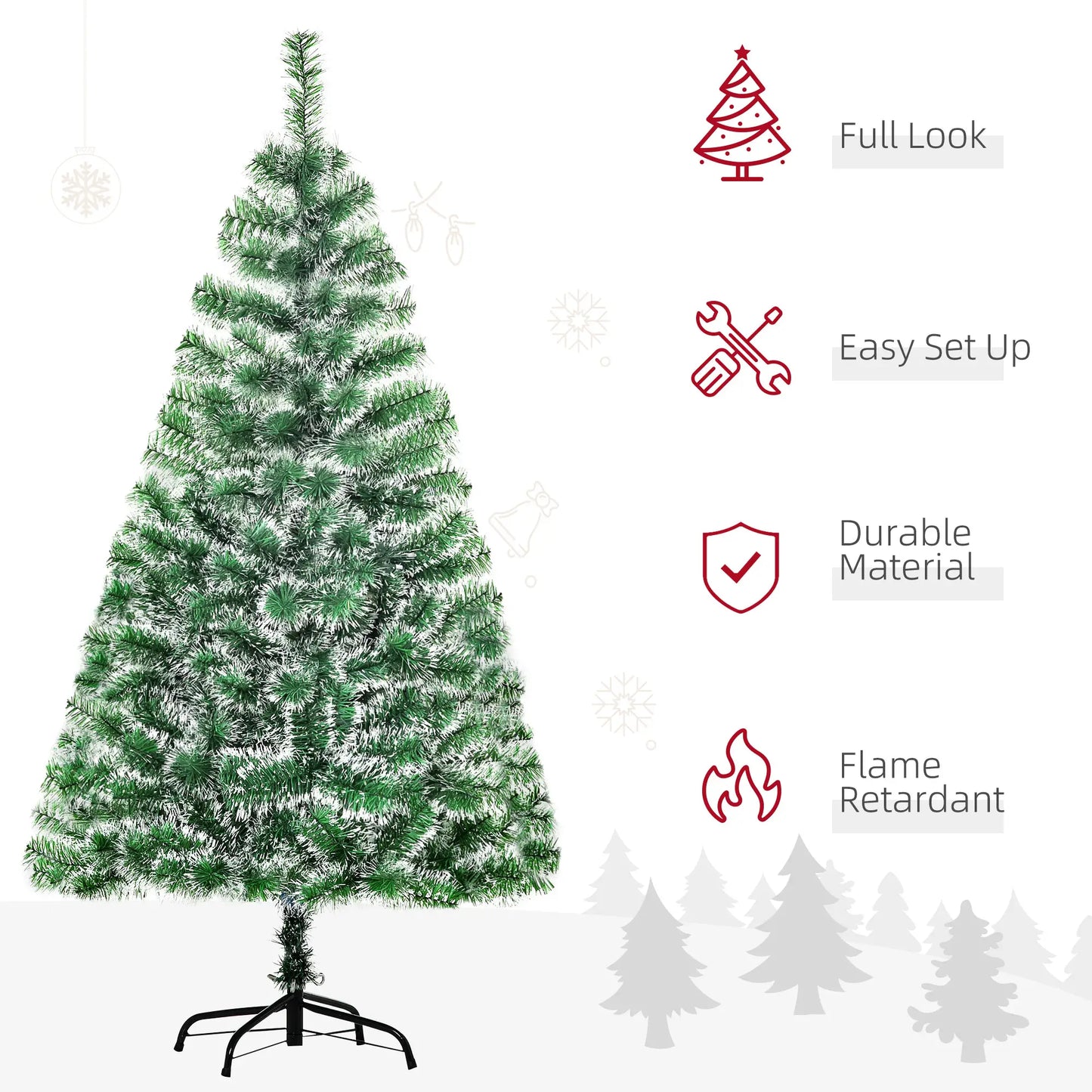 5FT Artificial Christmas Tree, Metal Stand, 416 Tips Artificial Christmas Trees at Gallery Canada