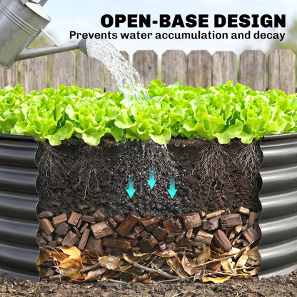 Galvanized Raised Flower Bed, 4 x 4 x 1.5 ft, Dark Grey Raised Garden Beds at Gallery Canada