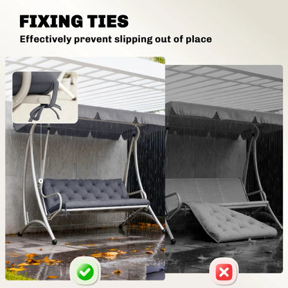 3 Seater Outdoor Seat Pads Bench Swing Cushions, Dark Grey Patio Chair Cushions at Gallery Canada