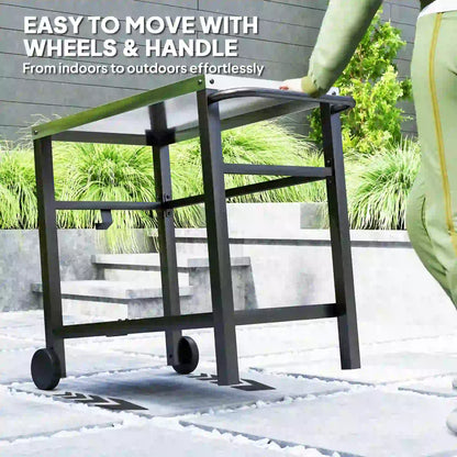 Outdoor Grill Cart, Stainless Steel Tabletop, 2-Shelf, Charcoal Grey Outdoor Grill Carts at Gallery Canada