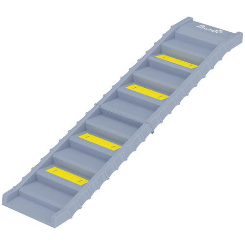 Foldable Dog Ramp With Anti-Slip Steps, Grey