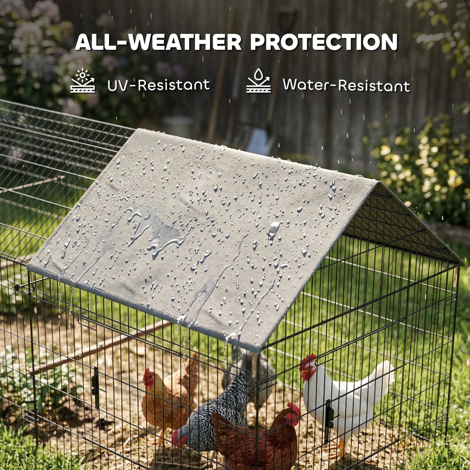Large Metal Chicken Coop, Water-Resistant Anti-UV Cover, 6 Doors Chicken Coops at Gallery Canada
