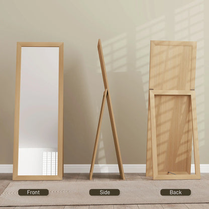 58" x 20" Floor Standing Mirror, Full Body, Oak Full Length Mirrors at Gallery Canada