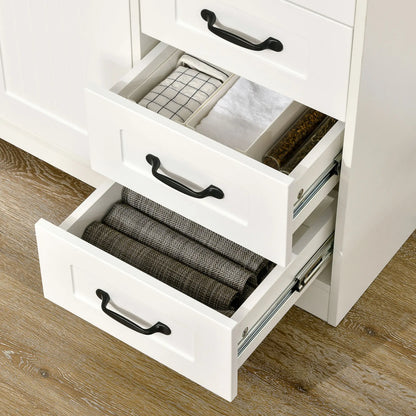 Modern Sideboard Buffet Cabinet, Drawers, Beadboard Door, White Storage Cabinets at Gallery Canada