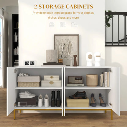 Sideboard Storage Cabinet, Adjustable Shelves, Soft-Close Doors, White Kitchen Pantry Cabinets at Gallery Canada