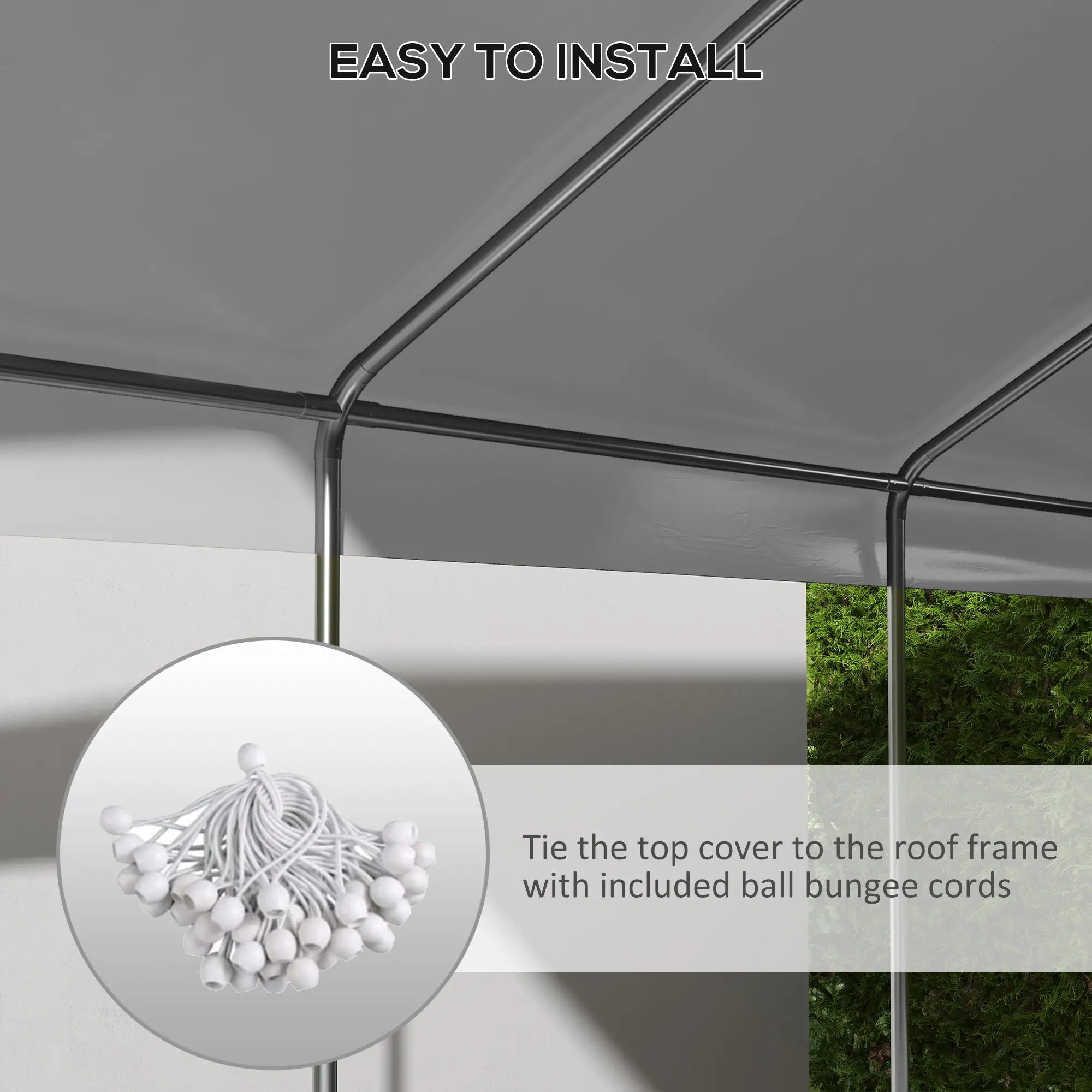 10 x 20ft Carport Canopy, UV Resistant, Dark Grey Gazebo Canopy Replacement at Gallery Canada