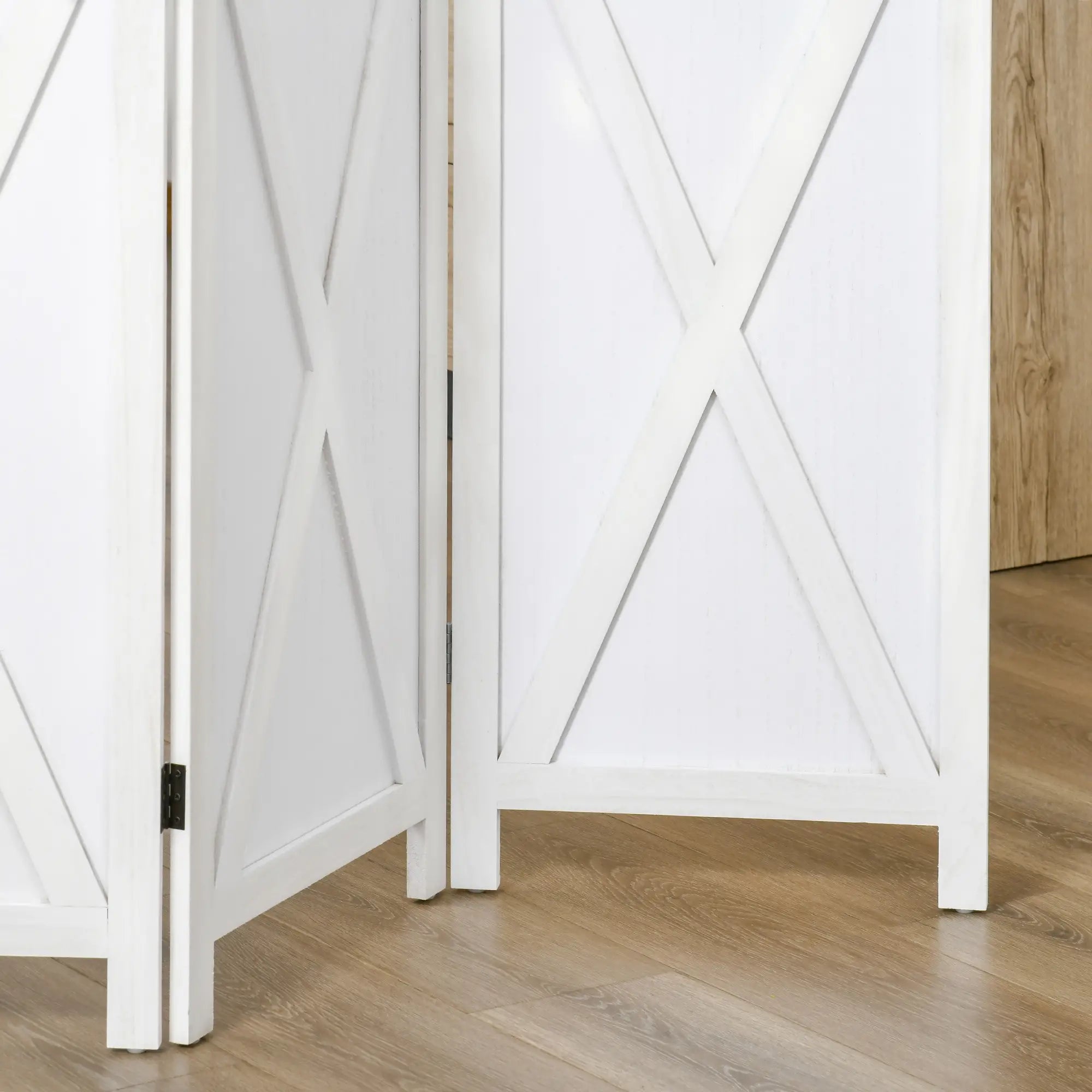 3-Panel Wall Partition, Foldable Wooden Frame 5.6FT, White Room Dividers at Gallery Canada