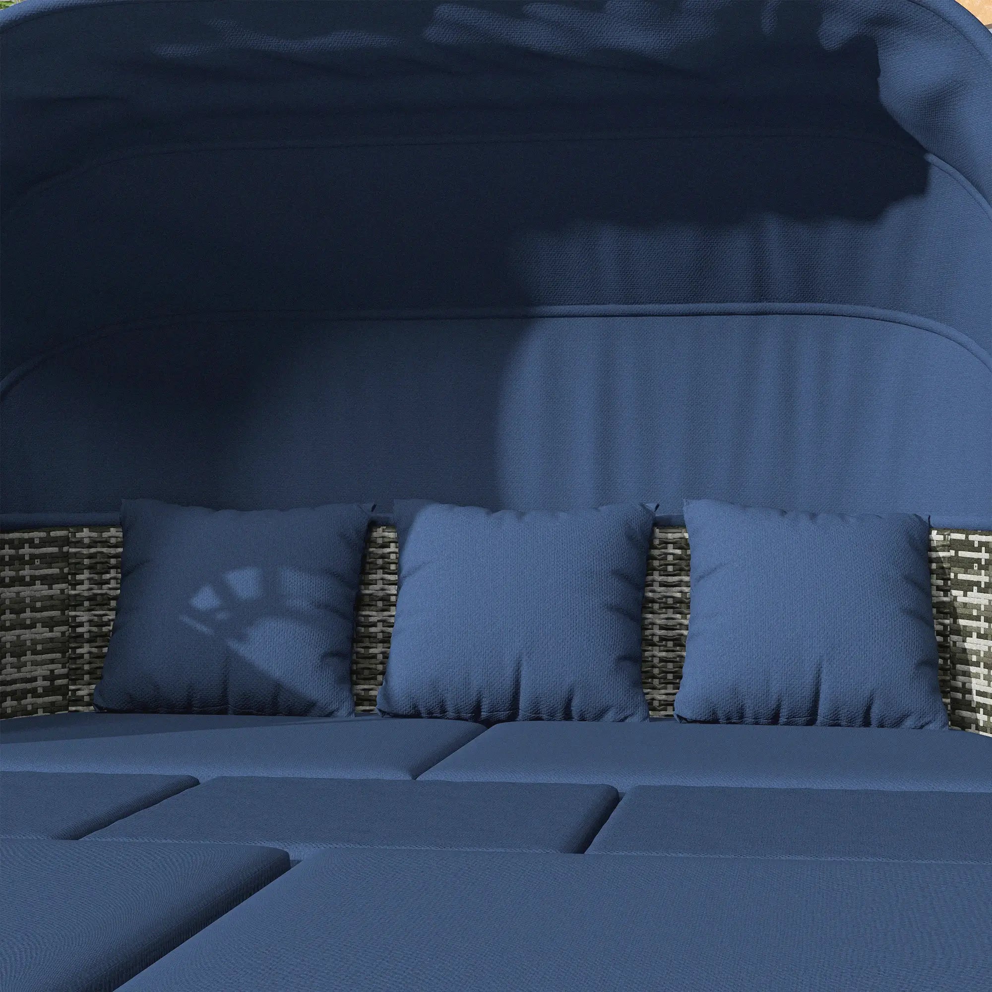 6-Piece Patio Set, PE Rattan Outdoor Daybed, Canopy, Lift Up Table Patio Furniture Sets at Gallery Canada