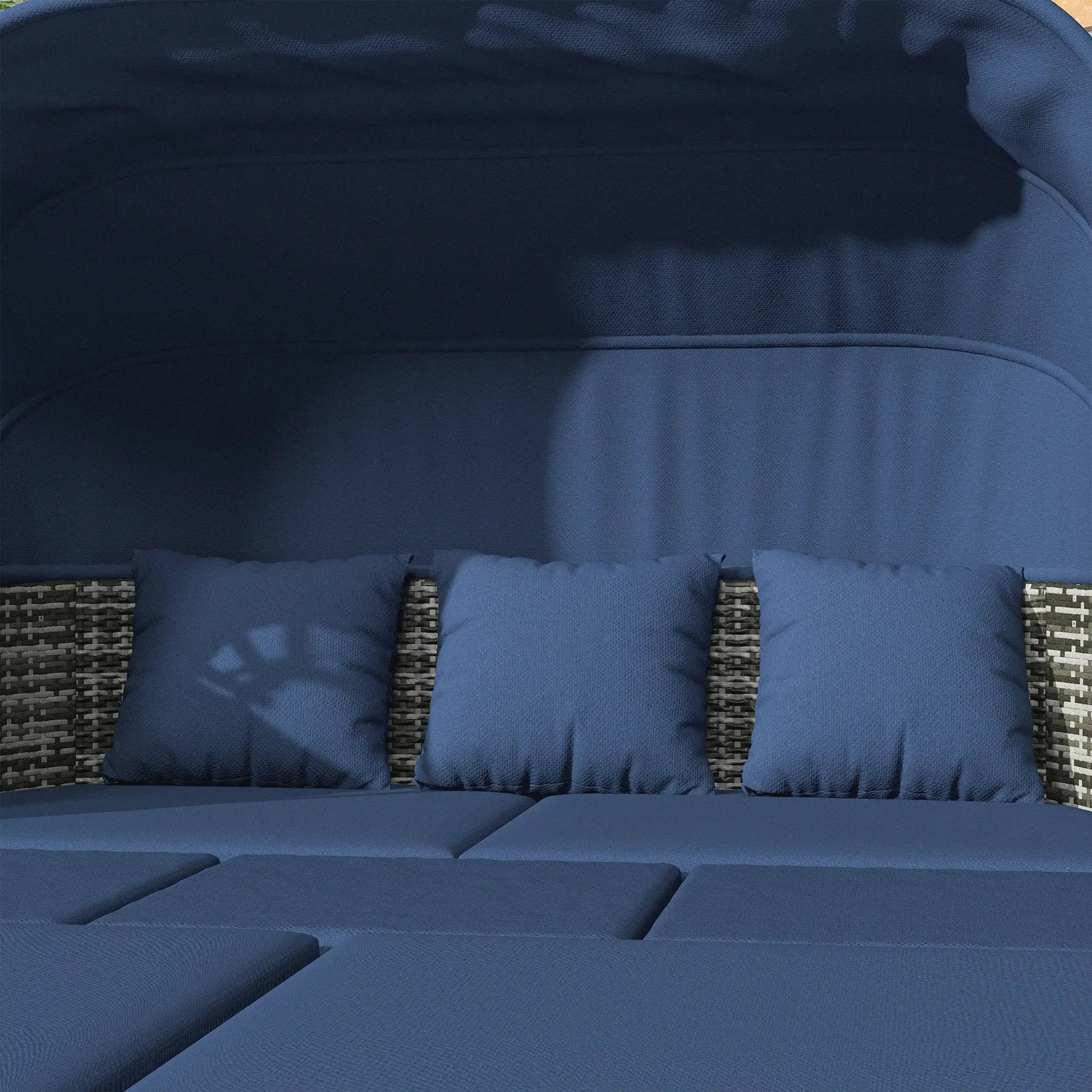 6-Piece Patio Set, PE Rattan Outdoor Daybed, Canopy, Lift Up Table Patio Furniture Sets at Gallery Canada