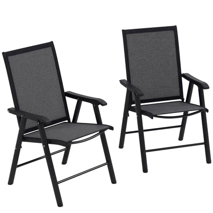 2-Piece Folding Chair Set, Patio Outdoor Furniture, Dark Grey Patio Chairs at Gallery Canada