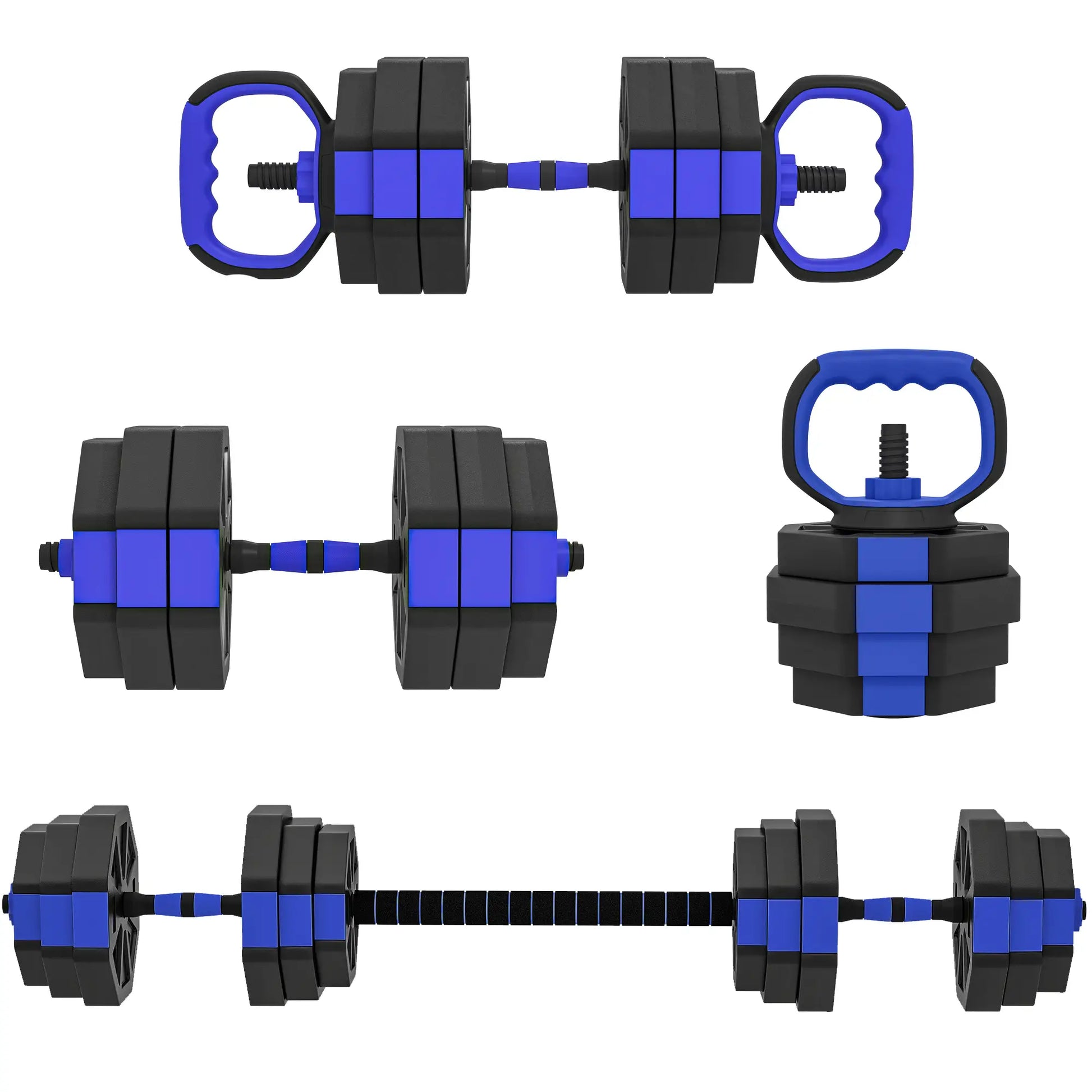 4-in-1 Adjustable Dumbbell Set, 55lbs, Blue Dumbbells & Barbells at Gallery Canada