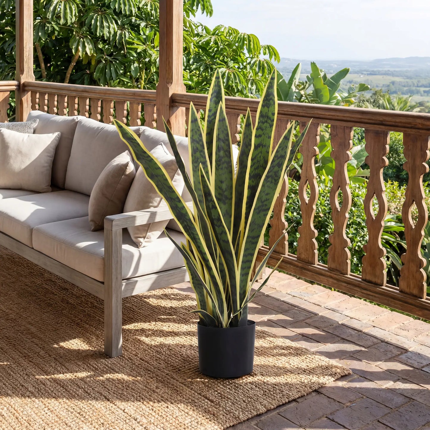 30" Artificial Snake Plant, 21 Leaves In Pot, Green Artificial Trees at Gallery Canada