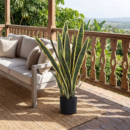 30" Artificial Snake Plant, 21 Leaves In Pot, Green Artificial Trees at Gallery Canada