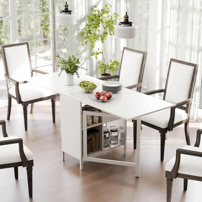 Foldable Drop Leaf Table With Hideaway Shelves, Brown Dining Tables at Gallery Canada