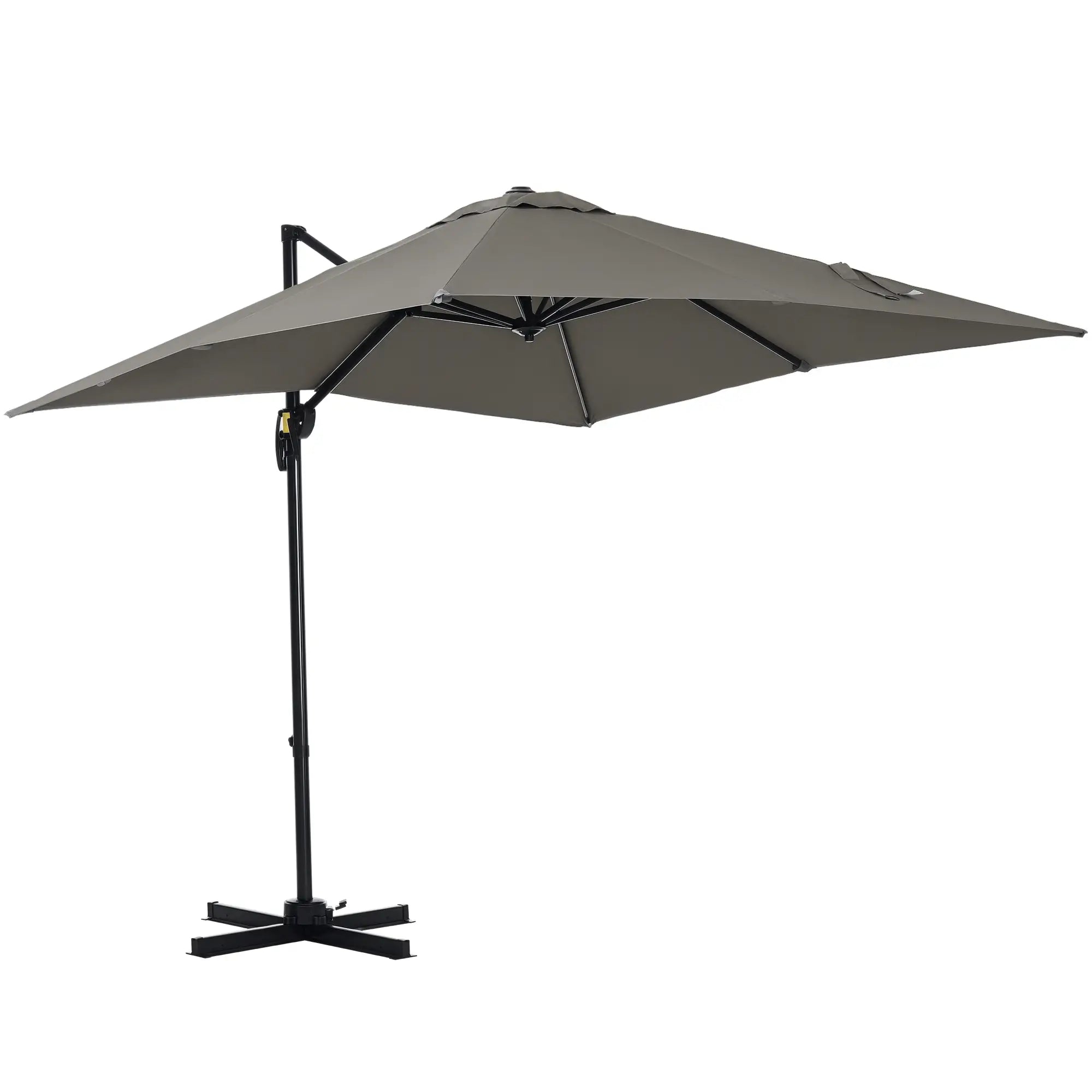 8' x 8' Square Patio Umbrella, 360° Rotation, Aluminum, Light Grey Cantilever Umbrellas at Gallery Canada