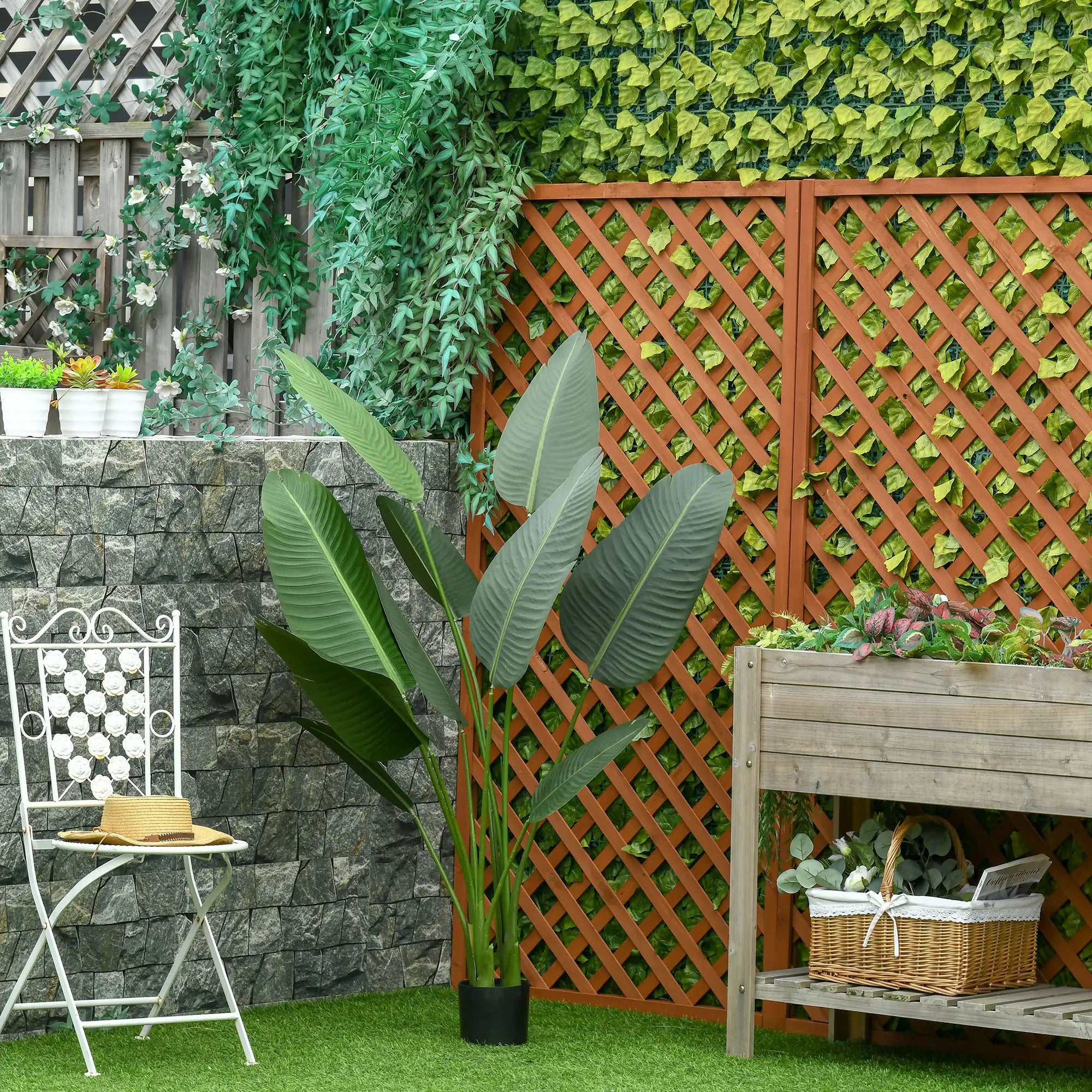 5FT Artificial Banana Tree, Faux Plant in Nursery Pot, Indoor Outdoor Decor Artificial Trees at Gallery Canada