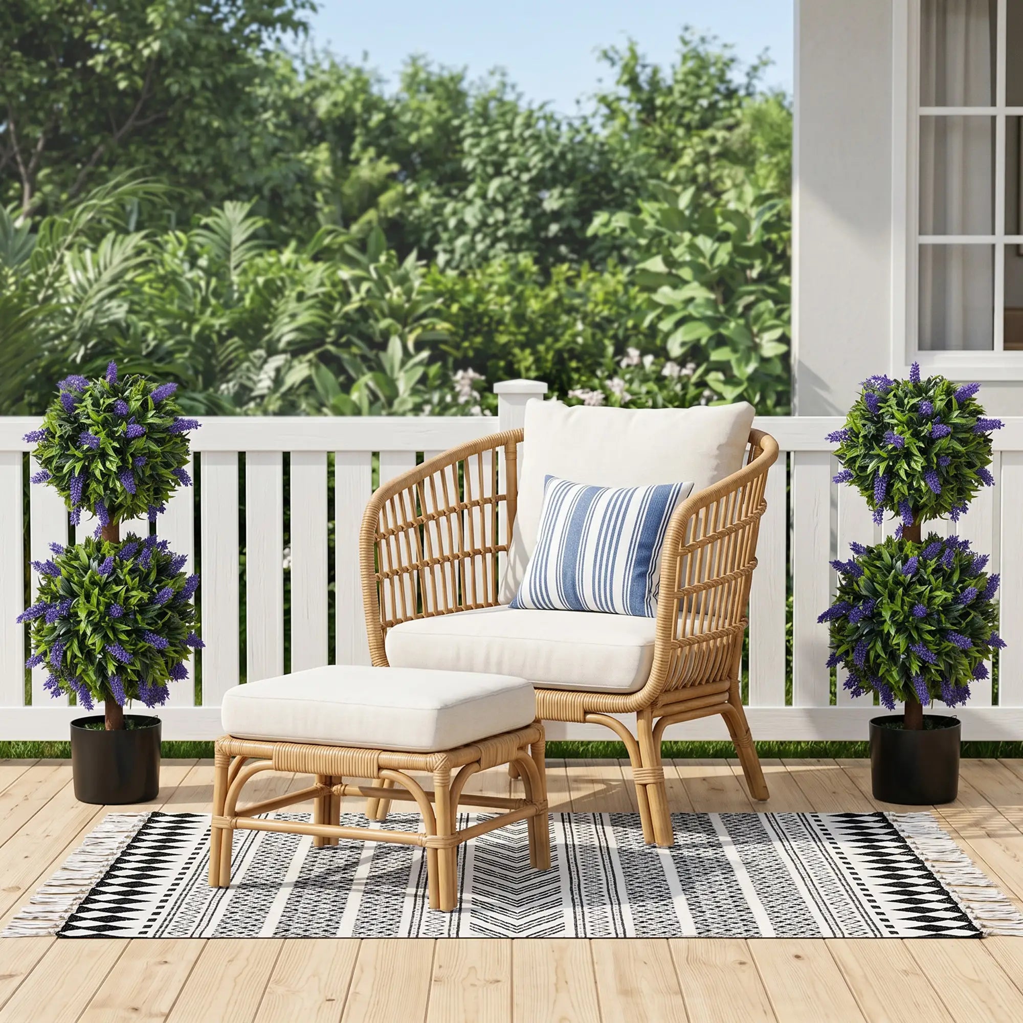 2.3ft Artificial Lavender Plants, Set of 2 with Pot, Indoor Outdoor Decor Artificial Trees at Gallery Canada