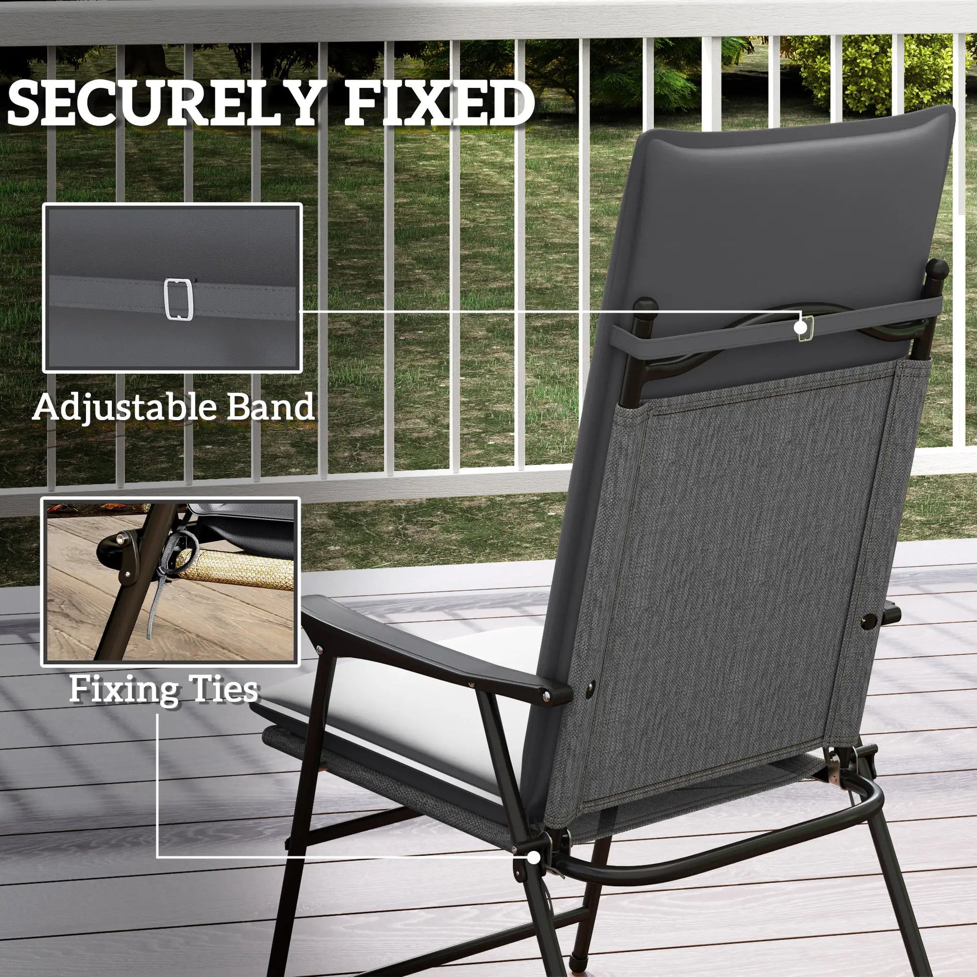 Outdoor Chair Cushions, Set of 2, High Back, UPF50+, Dark Grey Patio Chair Cushions at Gallery Canada