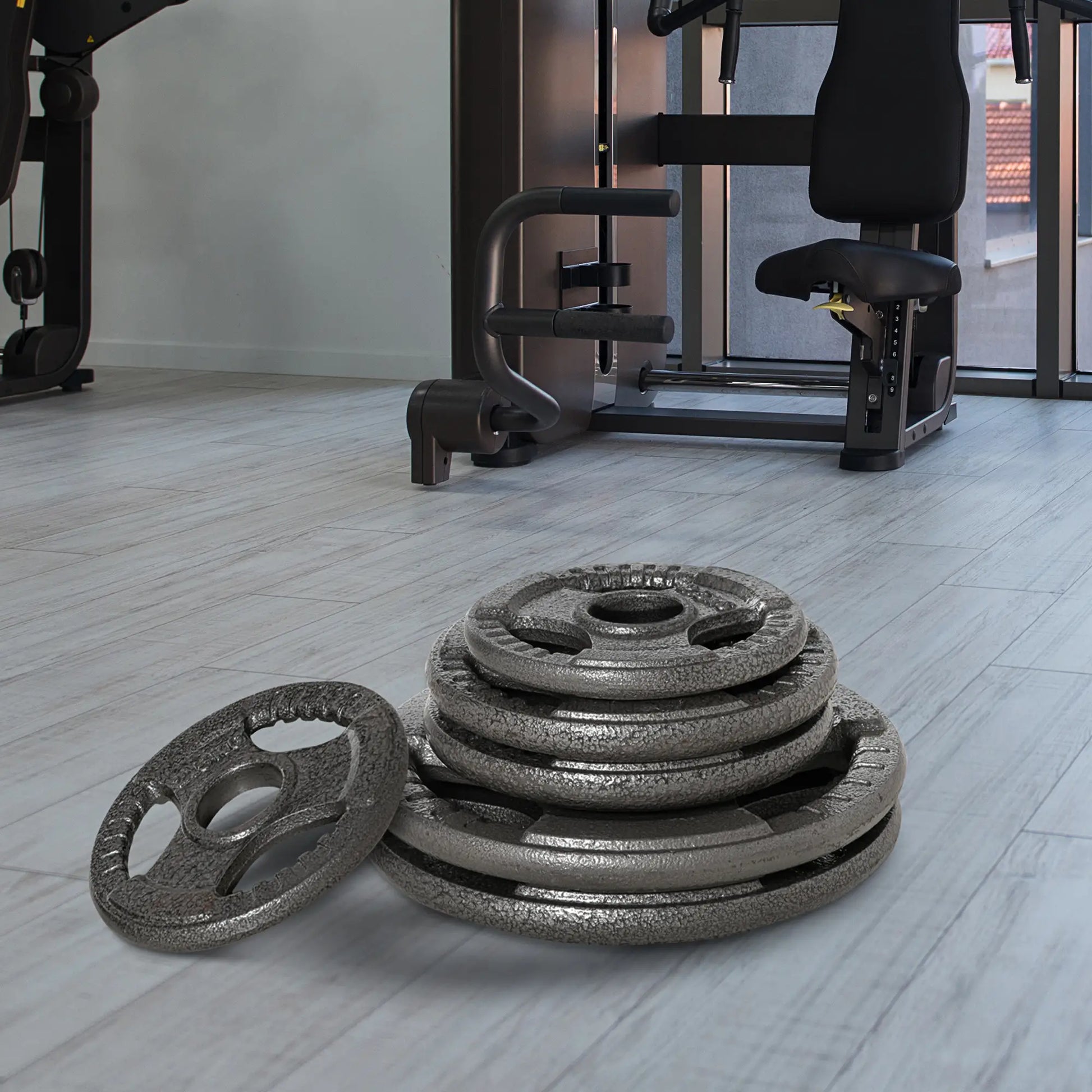 6 PCS Weight Plates, Grip Plate Set, Strength Training, 77 Lbs Dumbbells & Barbells at Gallery Canada