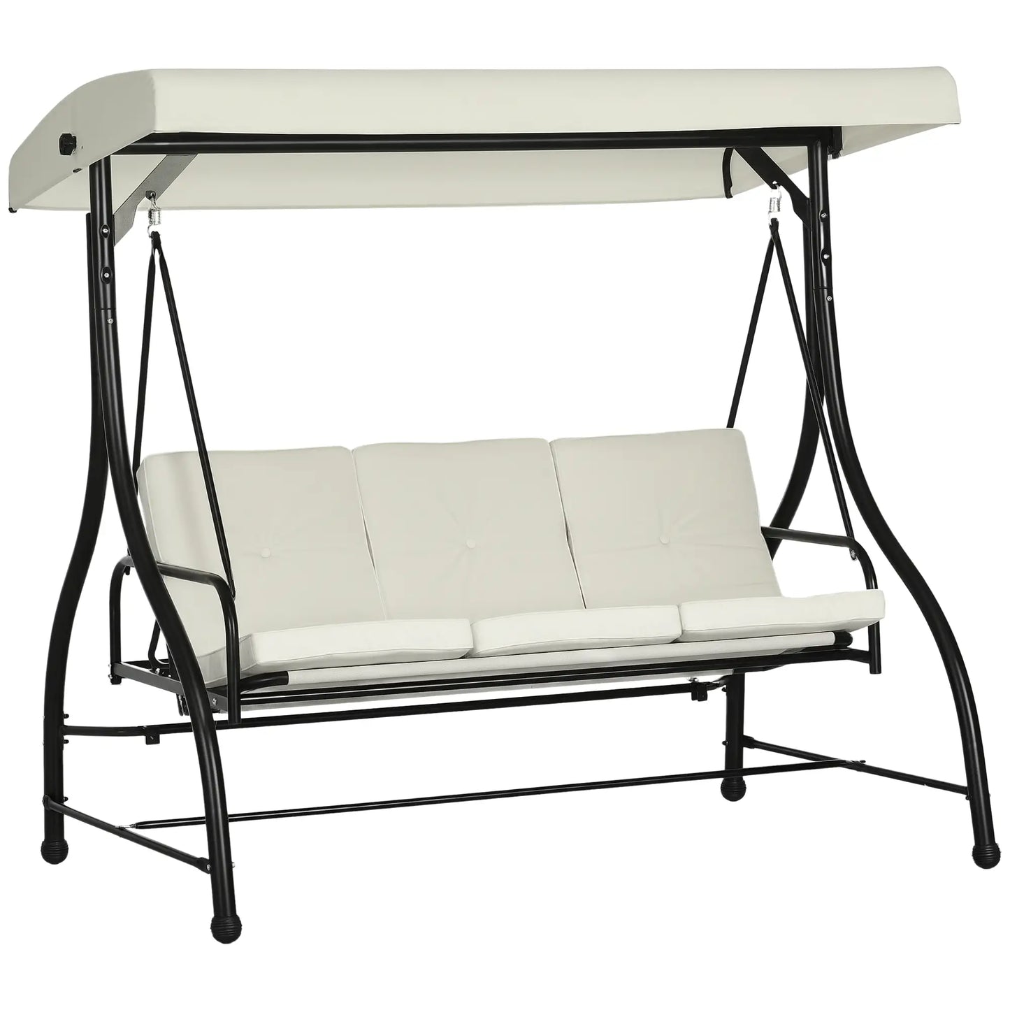 Convertible Patio Swing Bed with Canopy, 3 Seater, White Porch Swings with Canopy at Gallery Canada