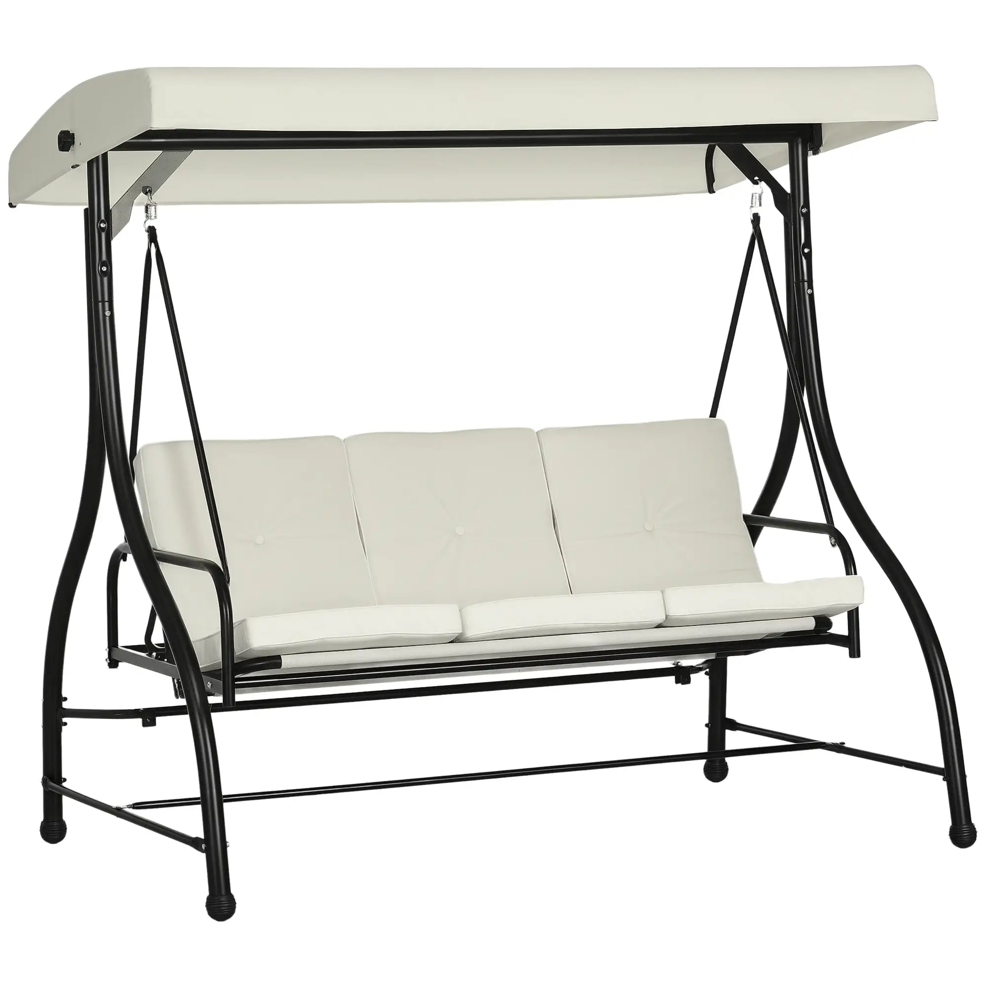 Convertible Patio Swing Bed with Canopy, 3 Seater, White Porch Swings with Canopy at Gallery Canada