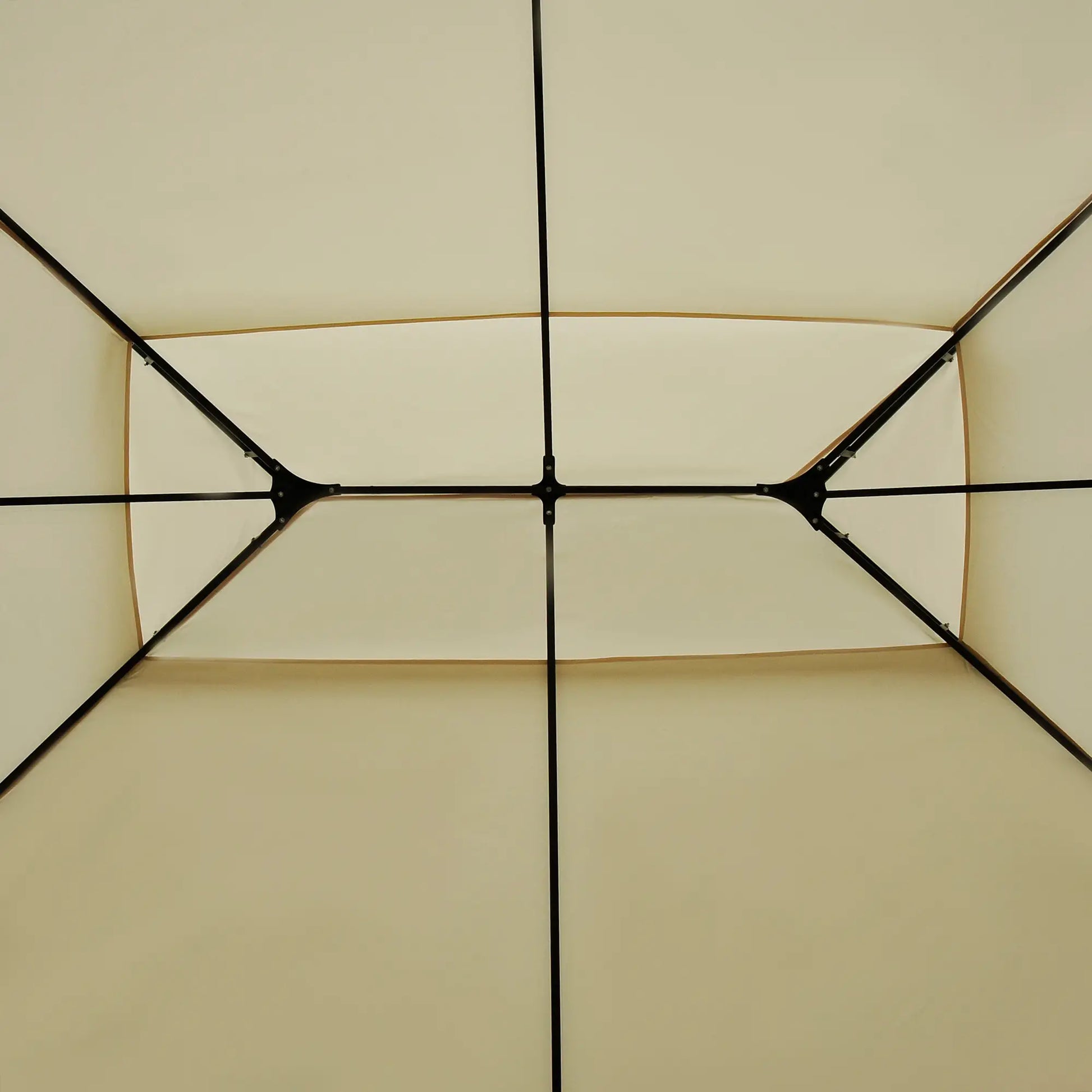 13' x 10' Soft-top Gazebo Patio Steel Canopy Portable Party Event with Double Canopy Roof, Curtains, Cream White Gazebos at Gallery Canada