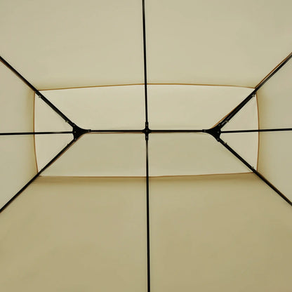13' x 10' Soft-top Gazebo Patio Steel Canopy Portable Party Event with Double Canopy Roof, Curtains, Cream White Gazebos at Gallery Canada