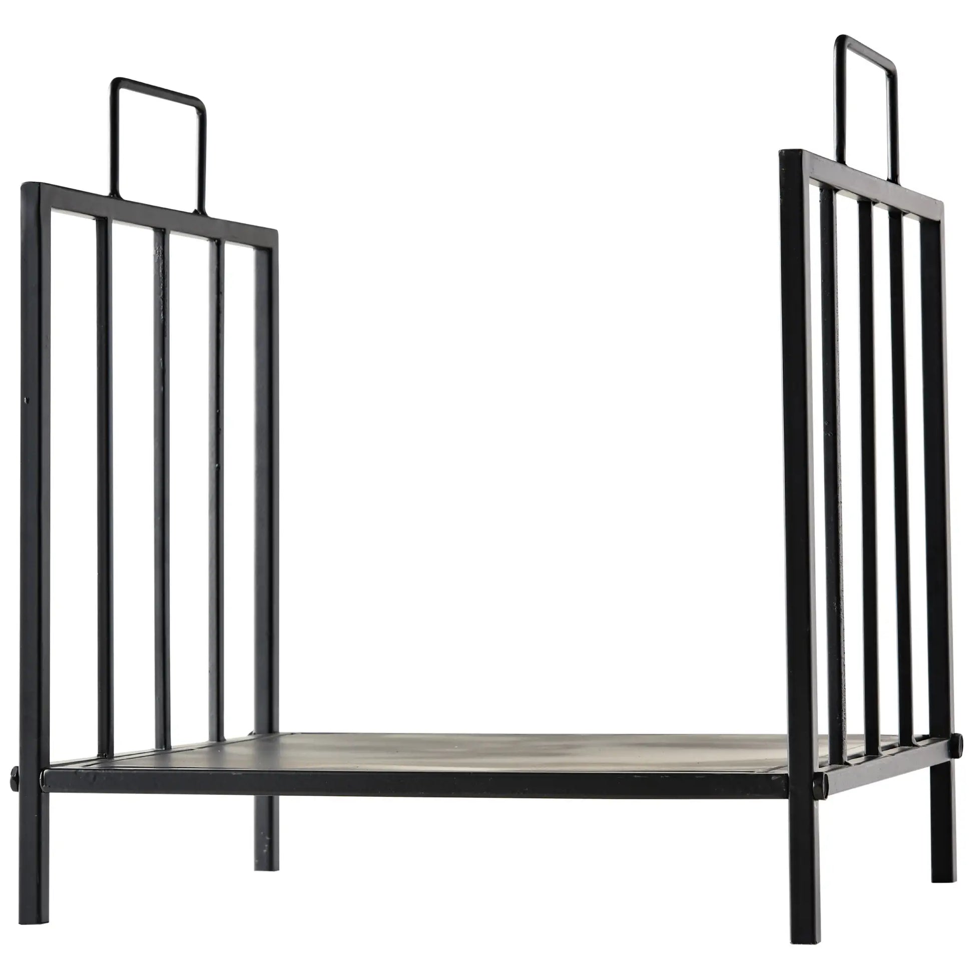 17.5" Heavy-Duty Metal Firewood Rack, Indoor Outdoor, Black Firewood Racks at Gallery Canada
